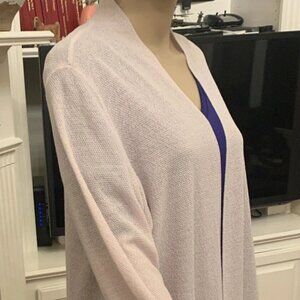 NWT Eileen Fisher CRSPK Washable Wool Crepe Long Cardigan